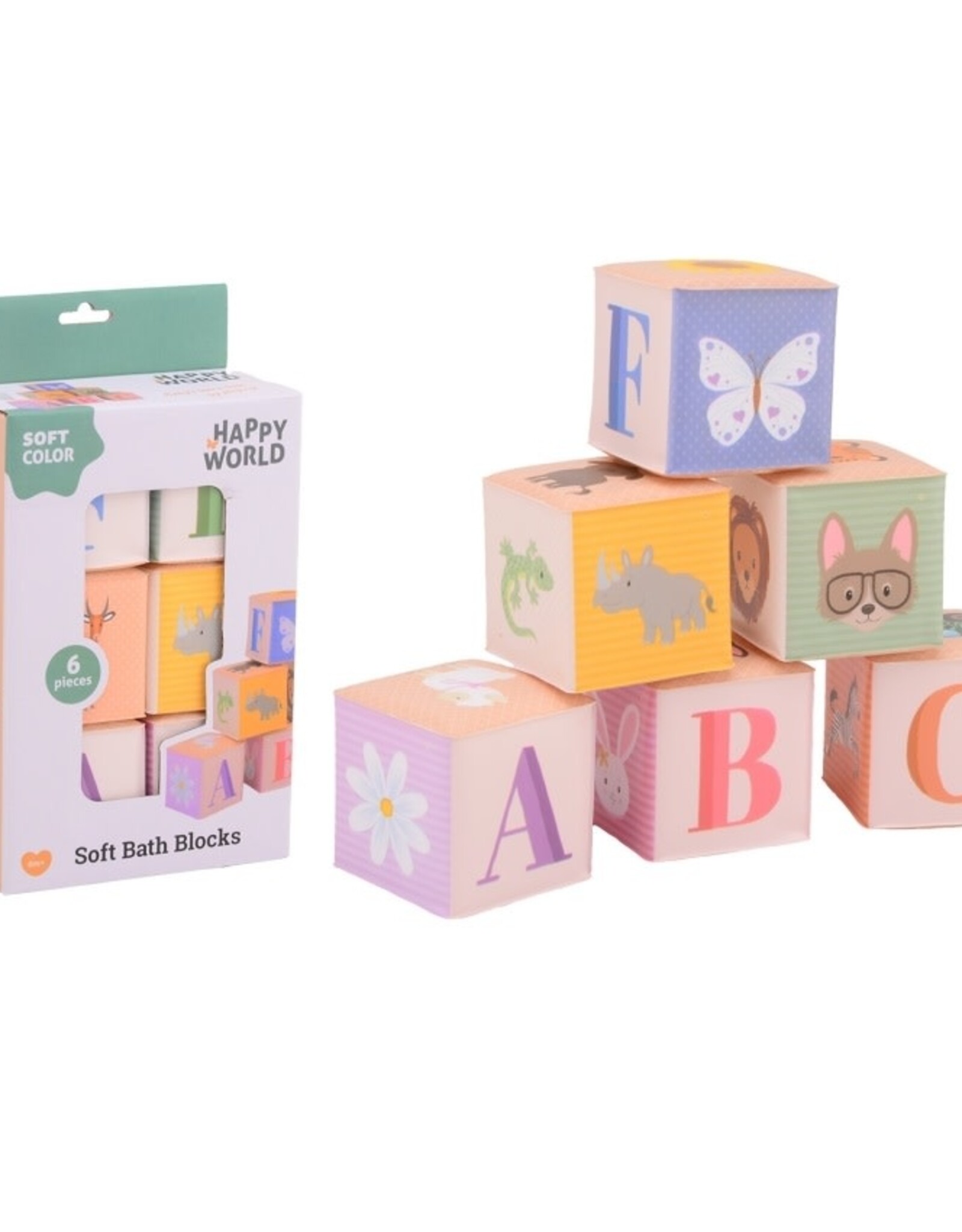 Badblokken Happy World (6 stuks in doos)
