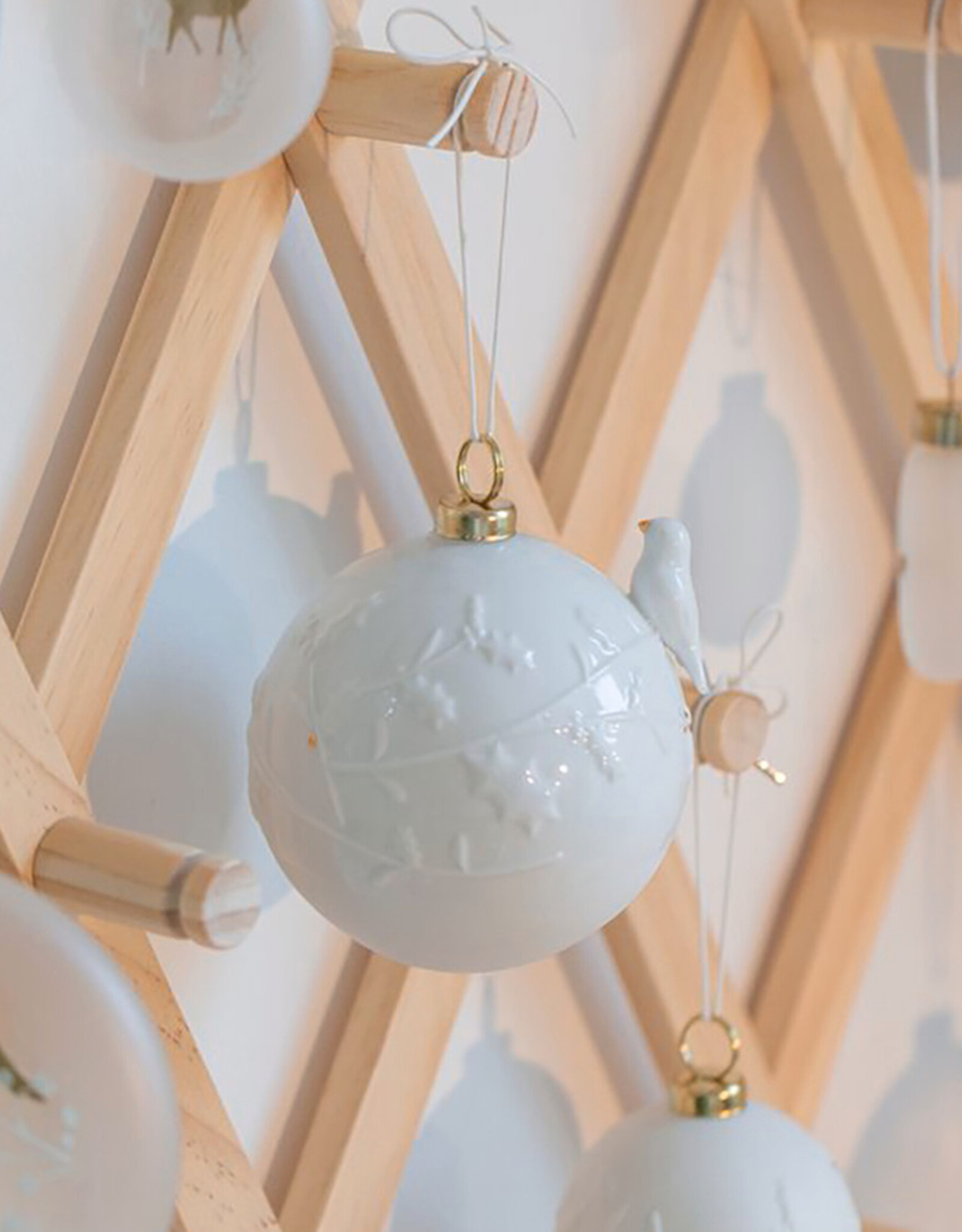 Räder Kerstbal Porselein "Vogel" 8cm - Räder