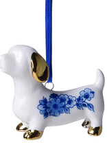 Heinen Delfts Blauw Kerstornament Teckel Heinen Delfts Blauw