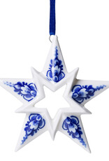 Heinen Delfts Blauw Kerstornament Ster - Heinen Delfts Blauw