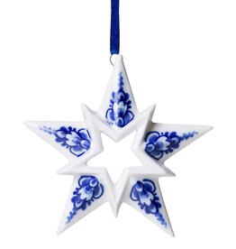 Heinen Delfts Blauw Kerstornament Ster - Heinen Delfts Blauw