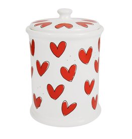 Blond Amsterdam Voorraadpot 12,5x17cm Rode Hartjes "Love" - Blond Amsterdam