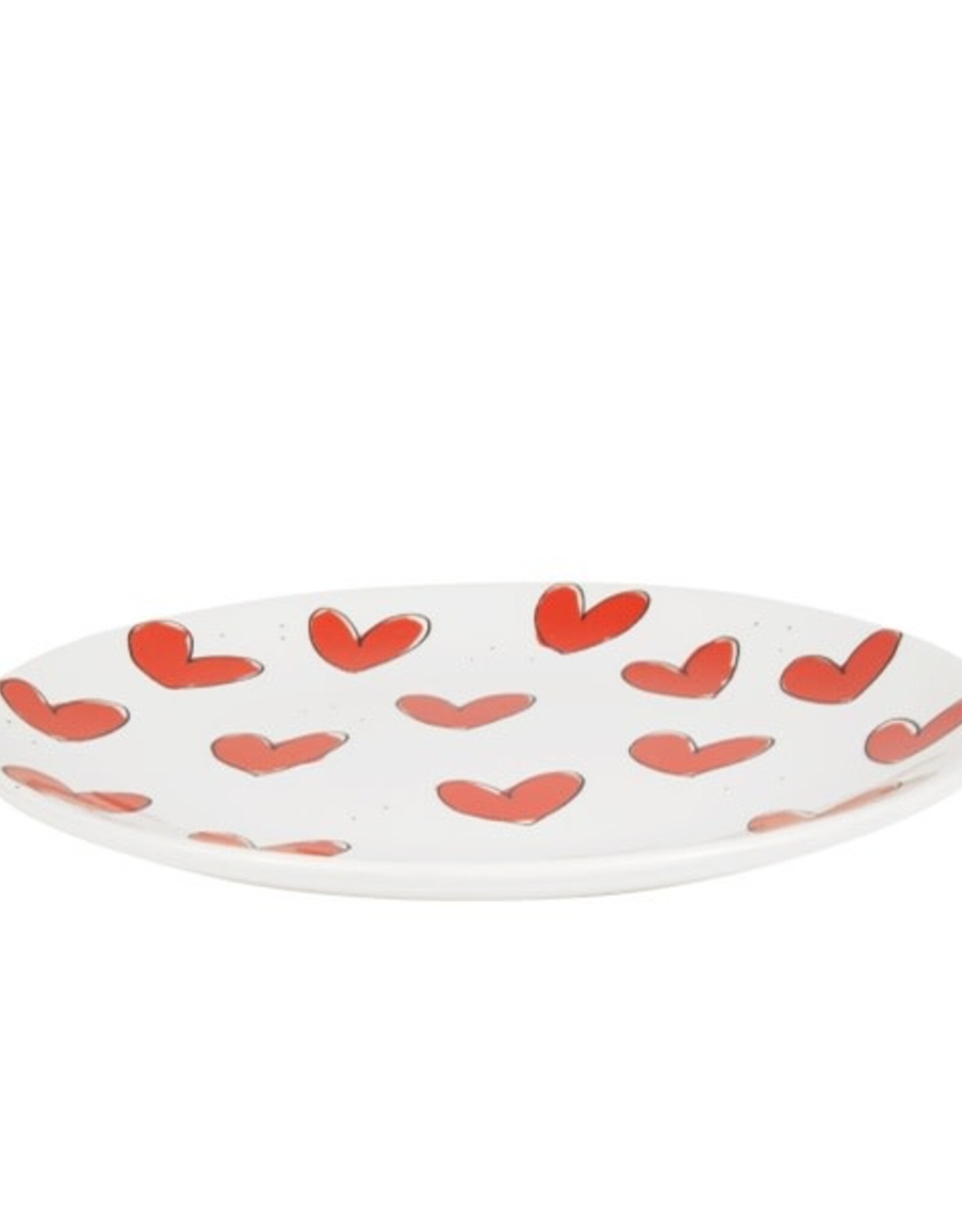 Blond Amsterdam Gebaksbord 18cm Rode Hartjes "Love" -  Blond Amsterdam