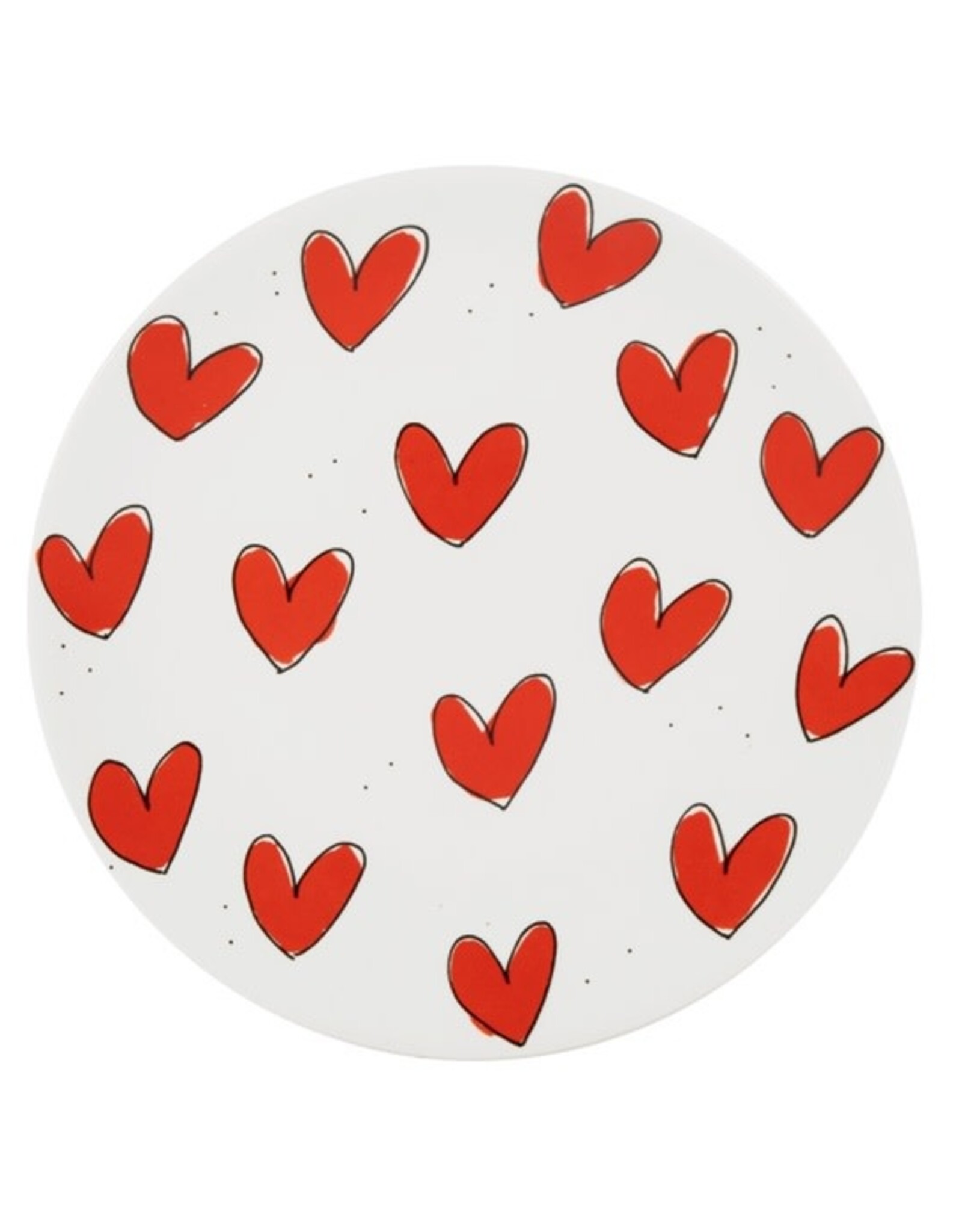 Blond Amsterdam Gebaksbord 18cm Rode Hartjes "Love" -  Blond Amsterdam