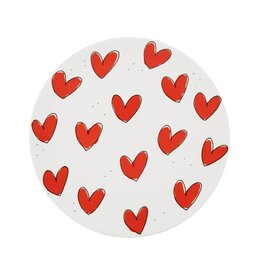 Blond Amsterdam Gebaksbord 18cm Rode Hartjes "Love" -  Blond Amsterdam