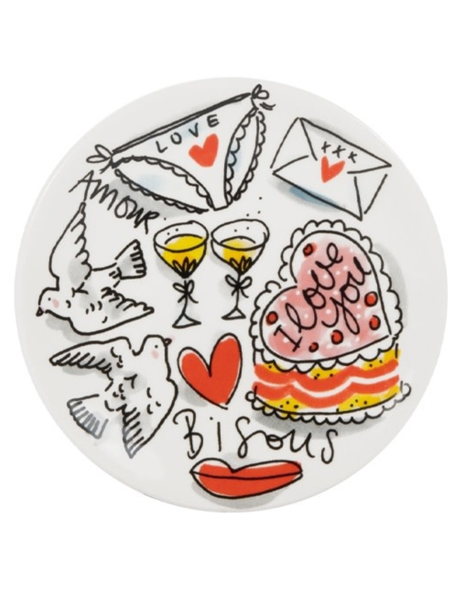 Blond Amsterdam Petit Four Bordje 12cm Bisous "Love" -  Blond Amsterdam