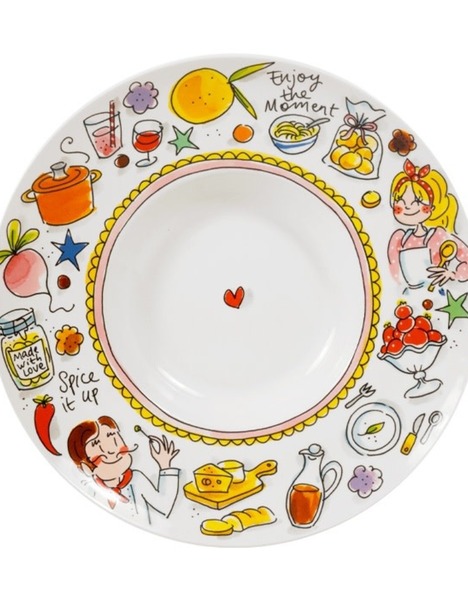 Blond Amsterdam Pastabord 23cm Spice it up "Even Bijkletsen" - Blond Amsterdam