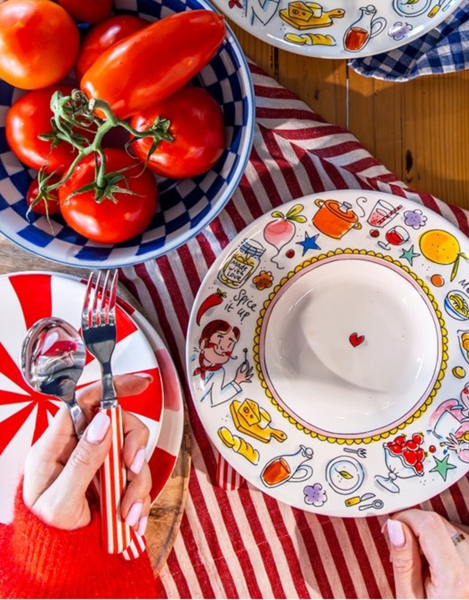 Blond Amsterdam Pastabord 23cm Spice it up "Even Bijkletsen" - Blond Amsterdam