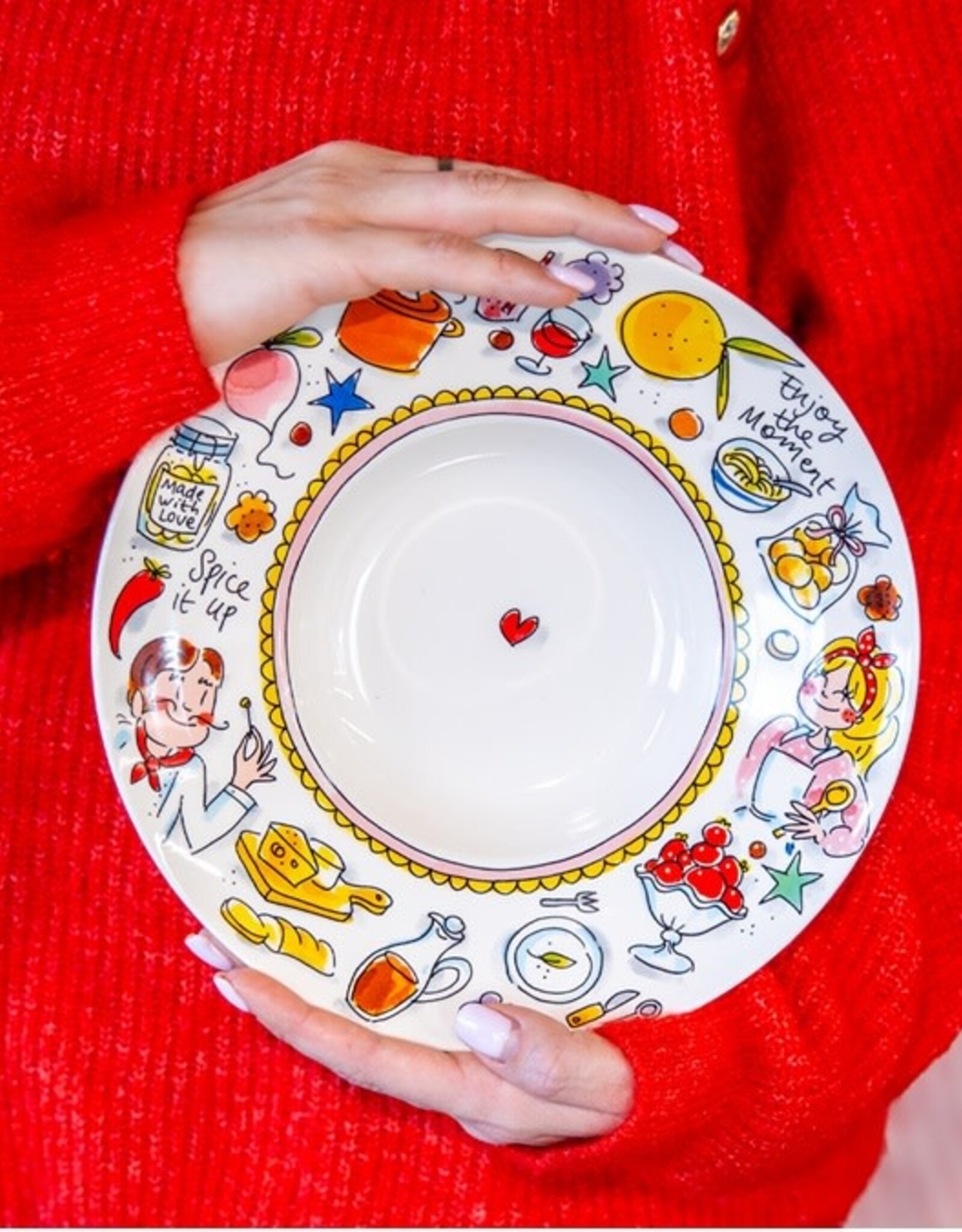 Blond Amsterdam Pastabord 23cm Spice it up "Even Bijkletsen" - Blond Amsterdam