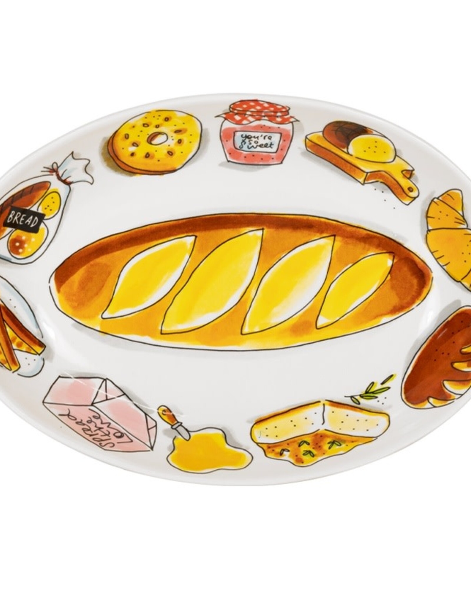 Blond Amsterdam Ovale Schaal 28,5cm Bread "Even Bijkletsen" - Blond Amsterdam