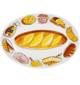 Blond Amsterdam Ovale Schaal 28,5cm Bread "Even Bijkletsen" - Blond Amsterdam