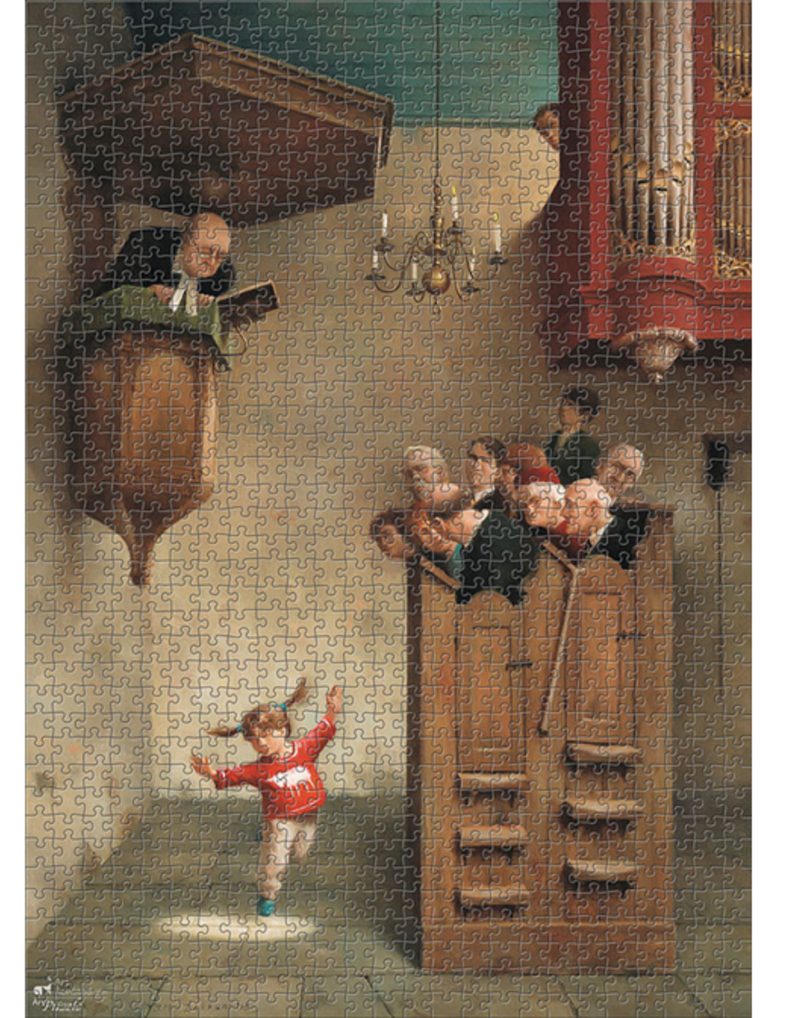 Puzzel "Dansje in de Kerk" Marius van Dokkum 48,5x54cm / 1000pcs