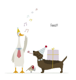 Feest! - Wenskaart Frits