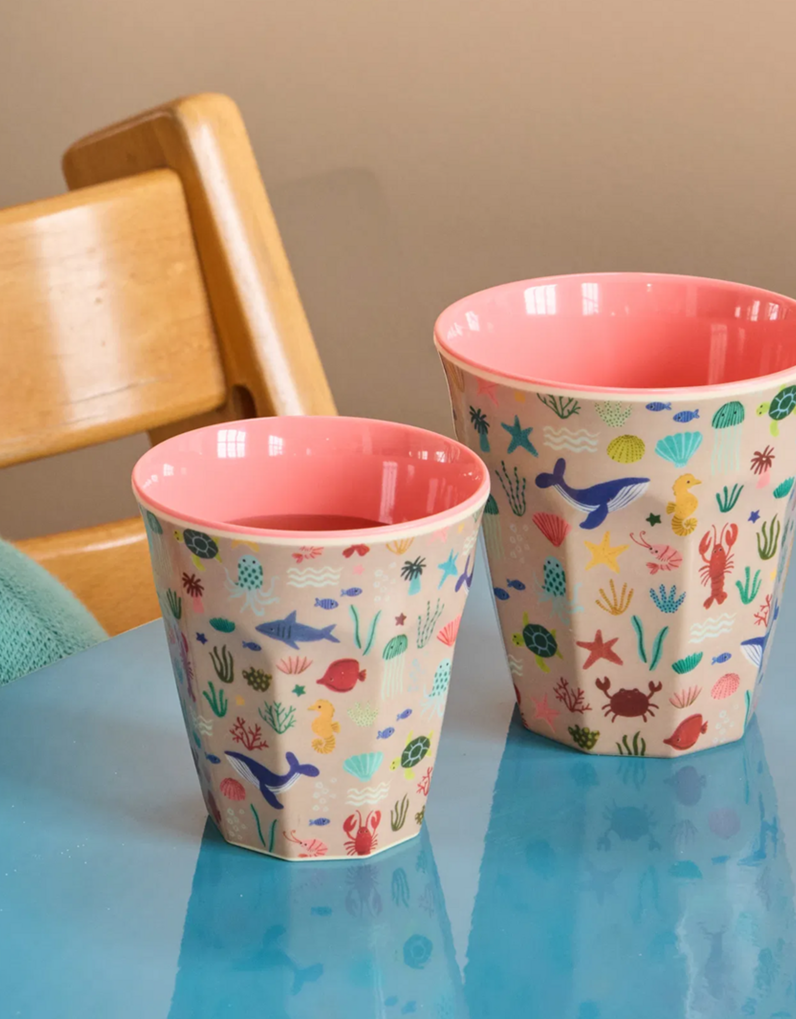 Rice Beker Melamine met Coral Ocean Print - Rice