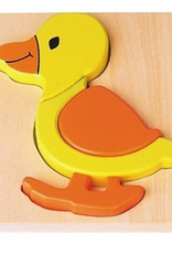 Houten Dierenpuzzel Eendje 15x15cm - Jouéco