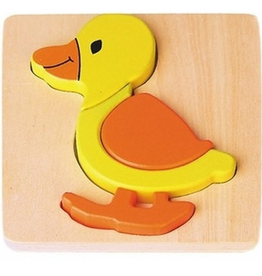 Houten Dierenpuzzel Eendje 15x15cm - Jouéco