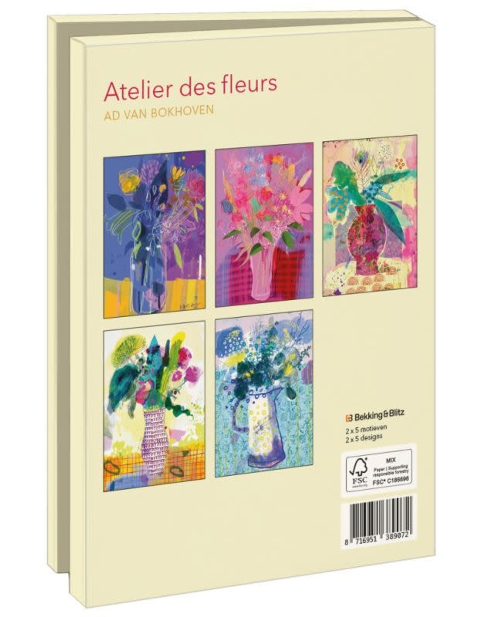 Kaartenmapje met env, groot: Atelier des fleurs, Ad van Bokhoven