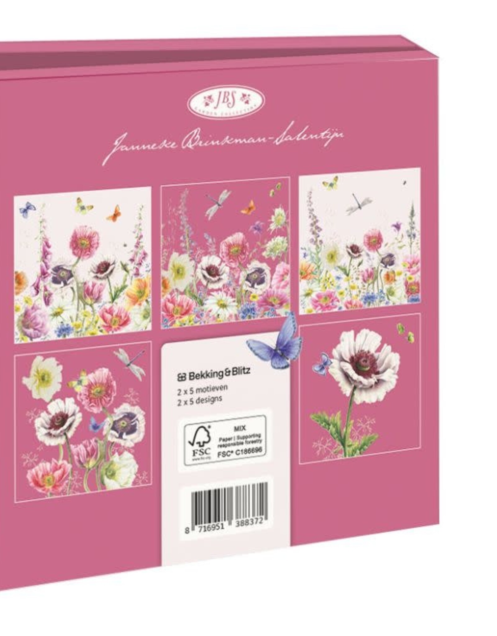 Kaartenmapje met env, vierkant: Wild Flower Field, Janneke Brinkman-Salentijn