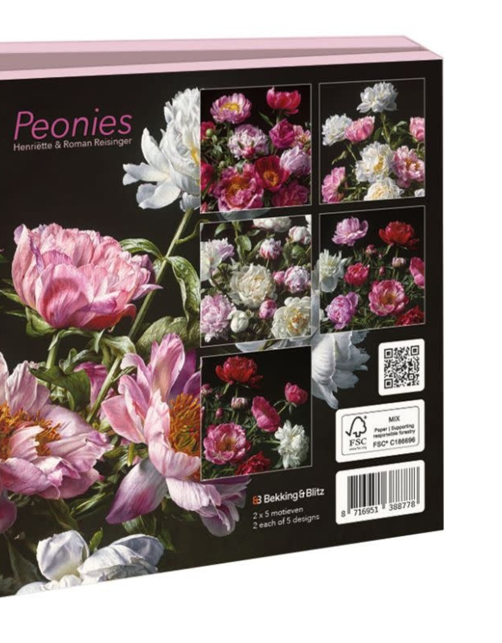 Kaartenmapje met env, vierkant: Peonies, Henriëtte & Roman Reisinger