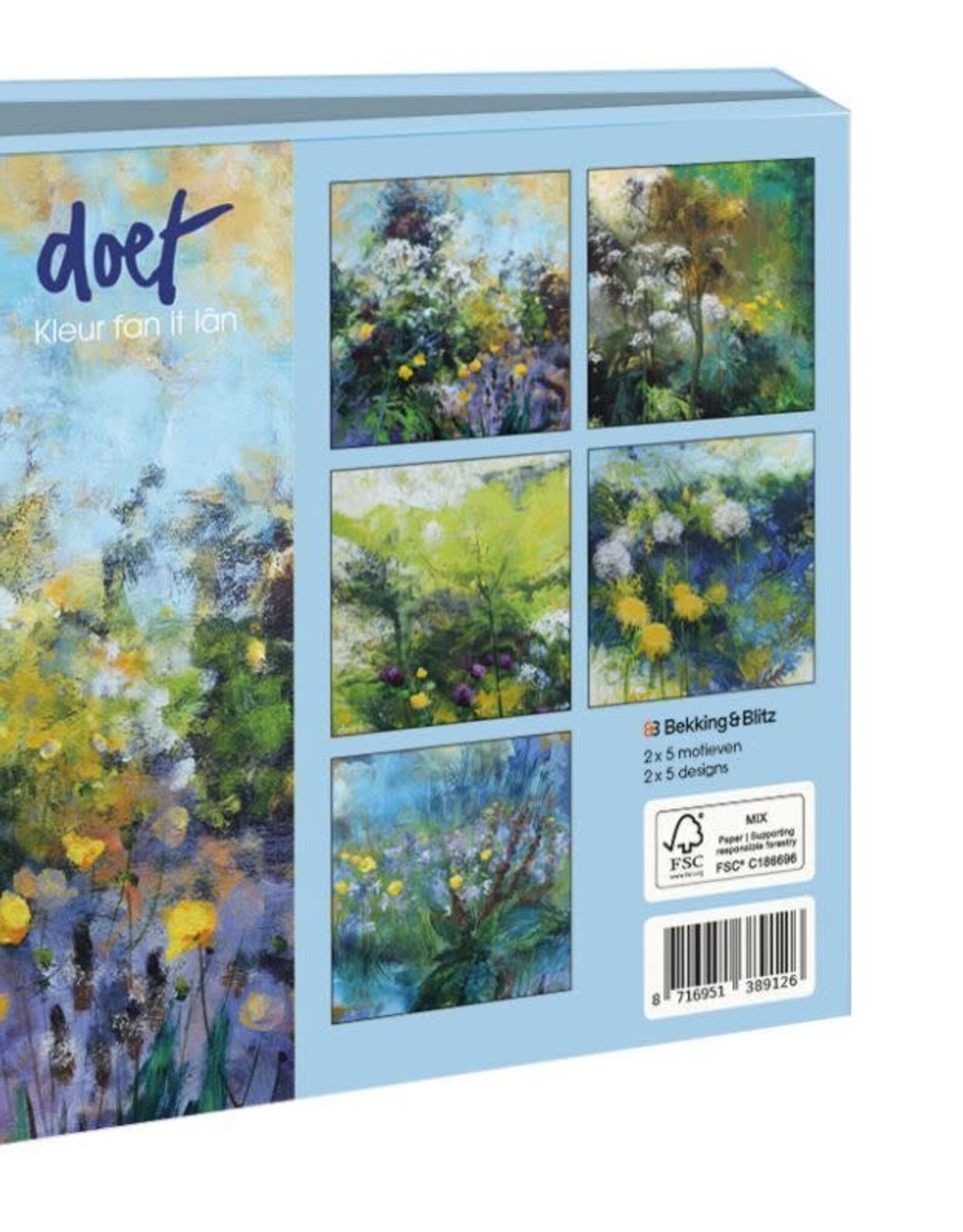 Kaartenmapje met env, vierkant: Kleur fan it lân, Doet Boersma