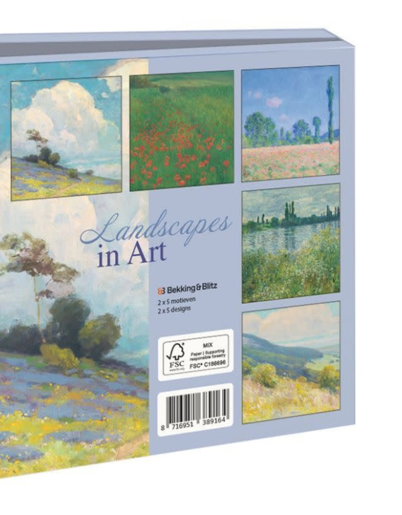 Kaartenmapje met env, vierkant:Landscapes in art
