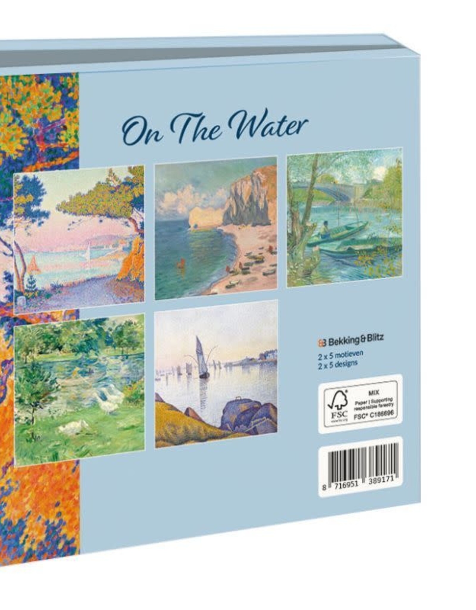 Kaartenmapje met env, vierkant:On the water