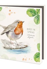 Kaartenmapje met env, vierkant:Birds in spring, Michelle Dujardin