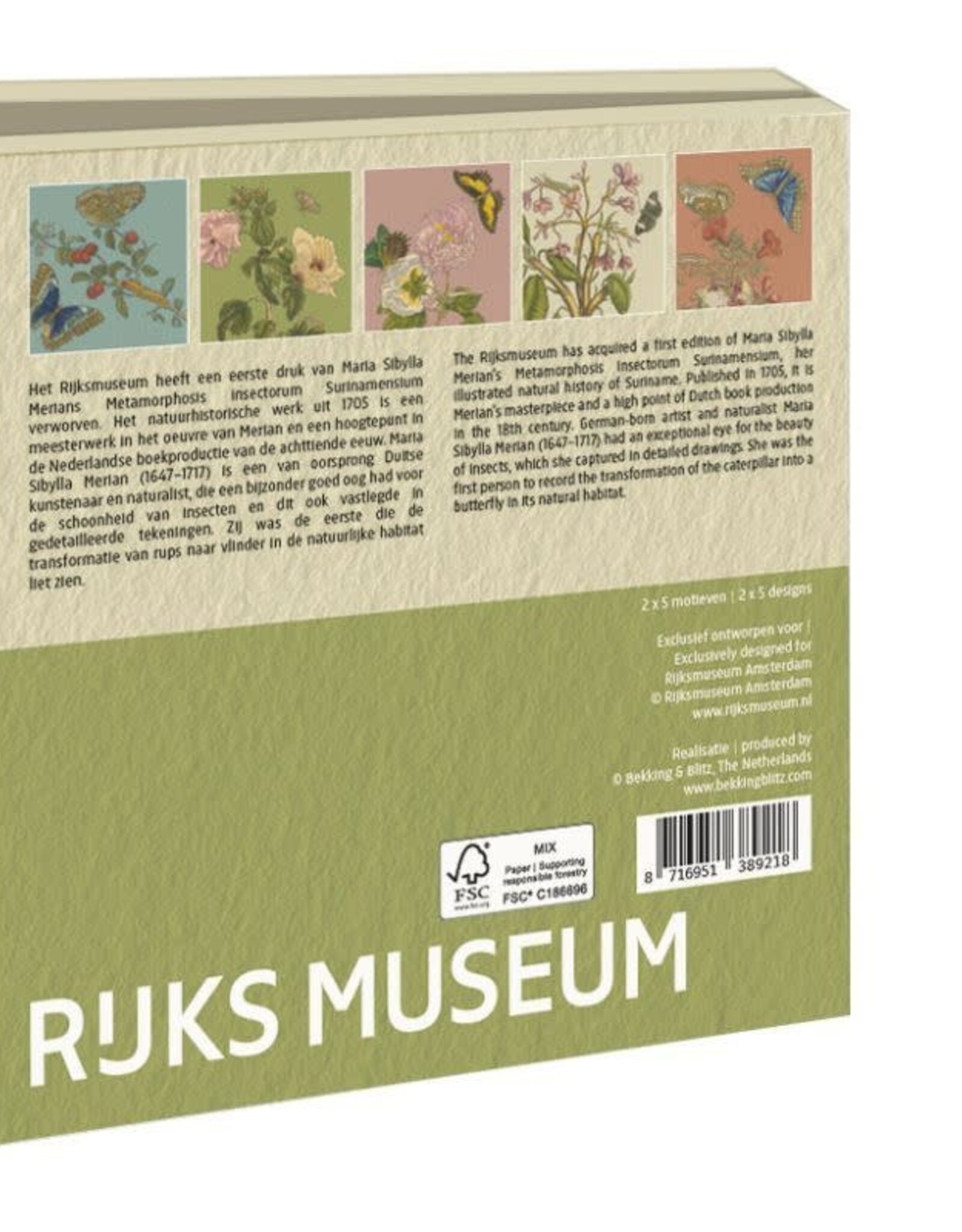 Kaartenmapje met env, vierkant: Sibylla Merian, Rijksmuseum