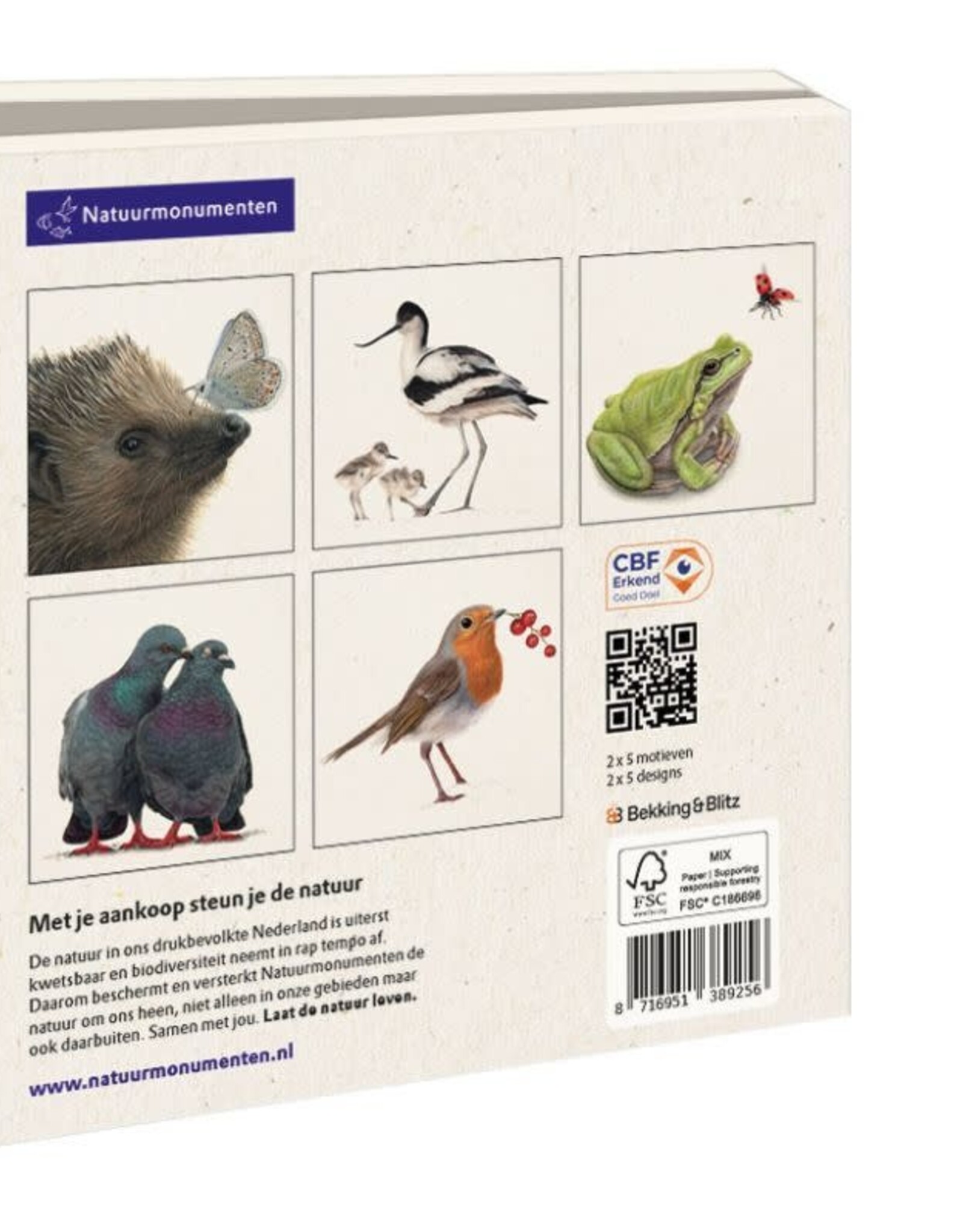 Kaartenmapje met env, vierkant: Laat de natuur leven, Lonneke Grimbergen, Natuurmonumenten