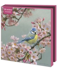 Kaartenmapje met env, vierkant: Birds and blossoms, Elwin van der Kolk