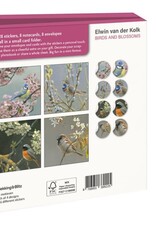 Kaartenmapje met env, vierkant: Birds and blossoms, Elwin van der Kolk