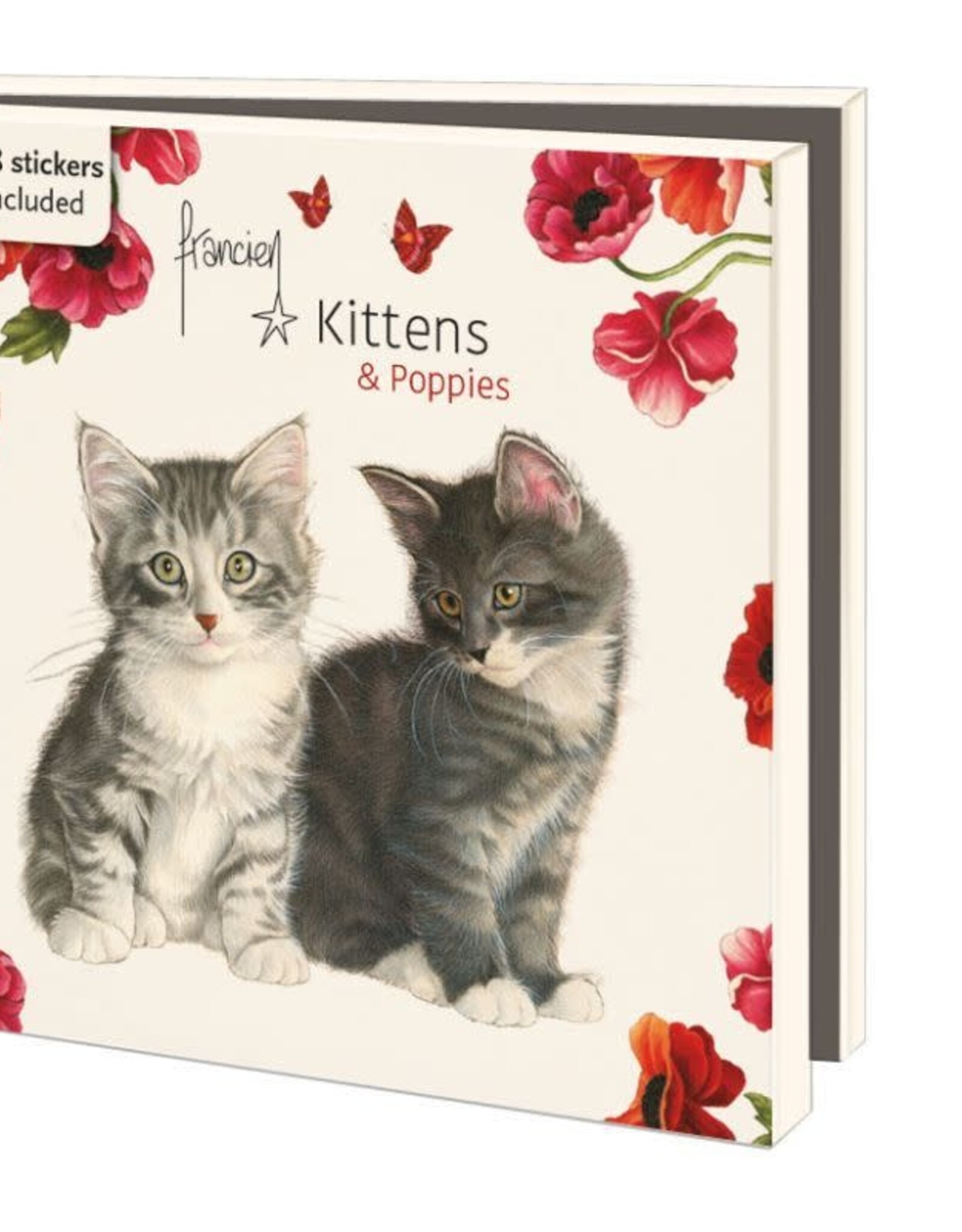 Kaartenmapje met env, vierkant: Kittens & Poppies
