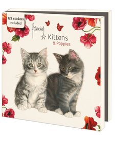 Kaartenmapje met env, vierkant: Kittens & Poppies