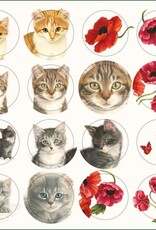 Kaartenmapje met env, vierkant: Kittens & Poppies