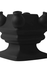 Heinen Delfts Blauw Tulpenvaas Stapelgekte Zwart mat Bodem 17cm - Heinen Delfts Blauw