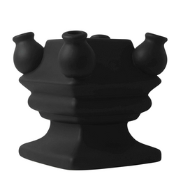 Heinen Delfts Blauw Tulpenvaas Stapelgekte Zwart mat Bodem 17cm - Heinen Delfts Blauw