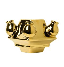 Heinen Delfts Blauw Tulpenvaas Stapelgekte Goud Midden 10cm - Heinen Delfts Blauw