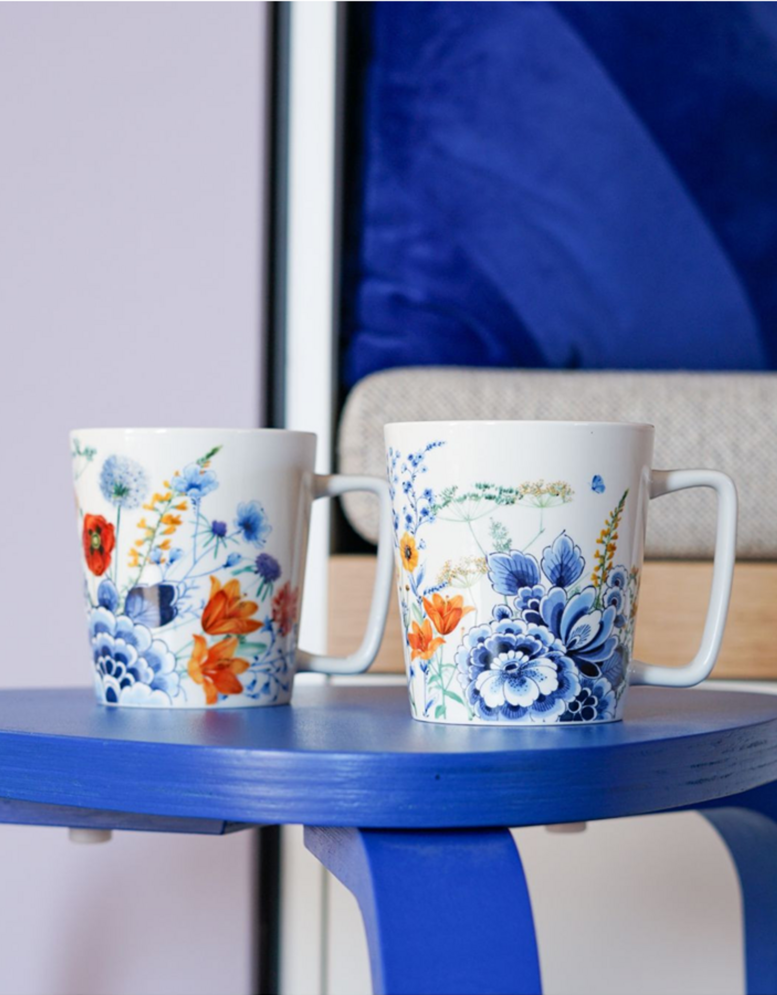 Heinen Delfts Blauw Theemok Wildbloemen "Flower Field" 300ml - Heinen Delfts Blauw