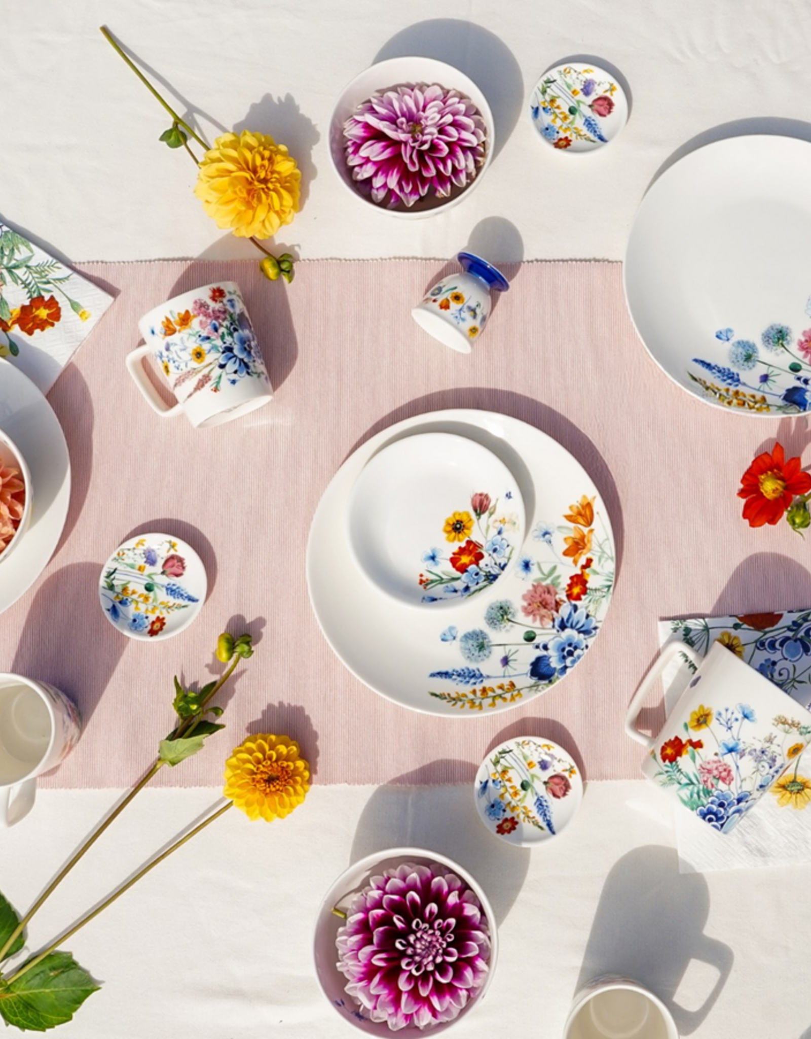 Heinen Delfts Blauw Koffiemok Wildbloemen "Flower Garden" 145ml - Heinen Delfts Blauw