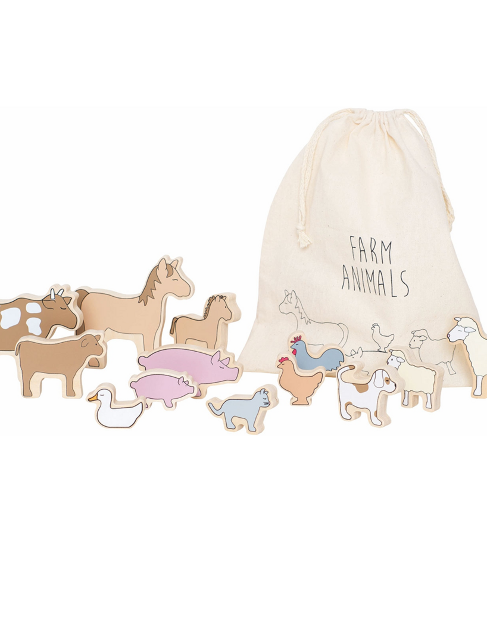 JaBaDaBaDo Houten Boerderijdieren (14-delig) - JaBaDaBaDo