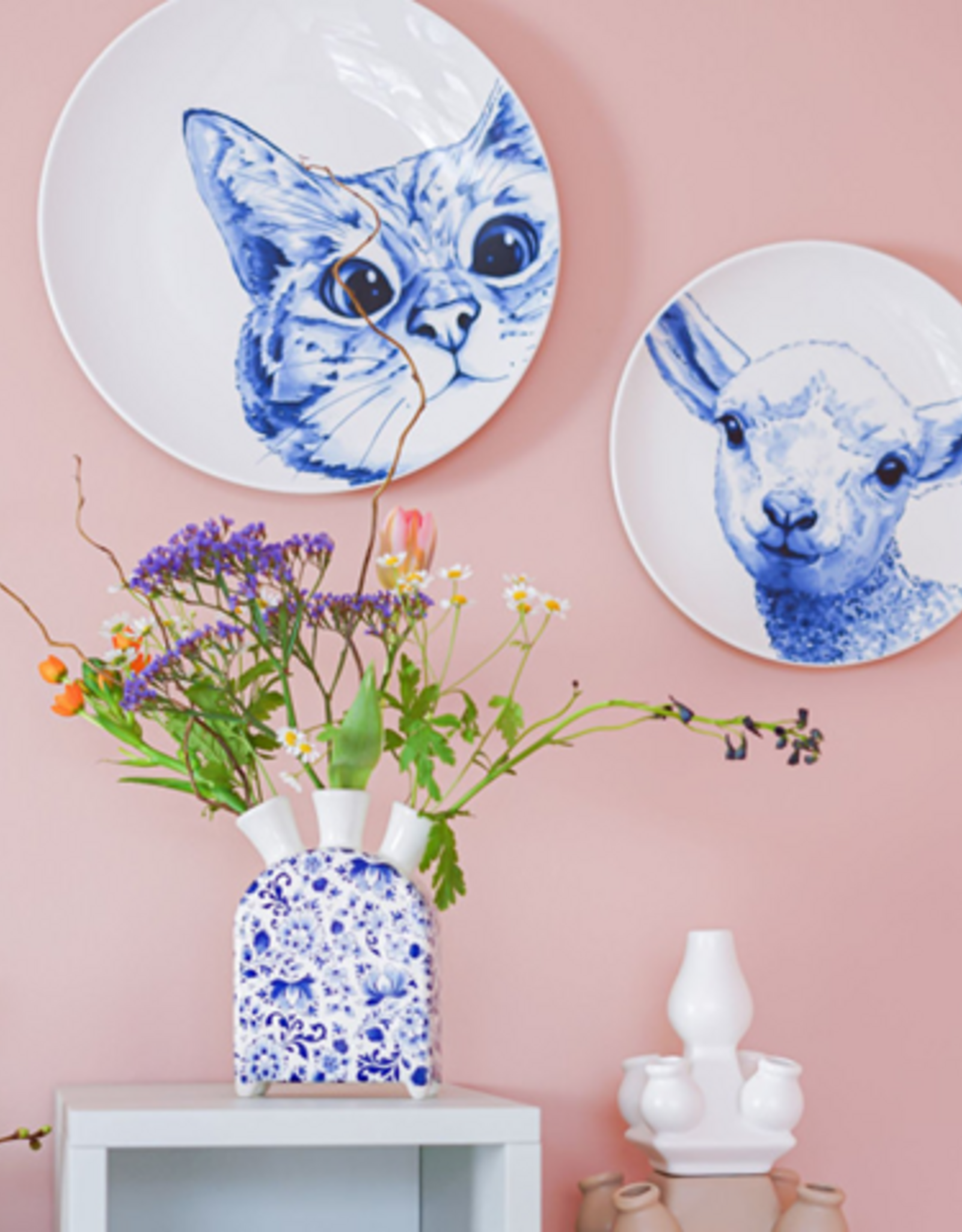 Heinen Delfts Blauw Wandbord Lammetje 26,5cm - Heinen Delfts Blauw