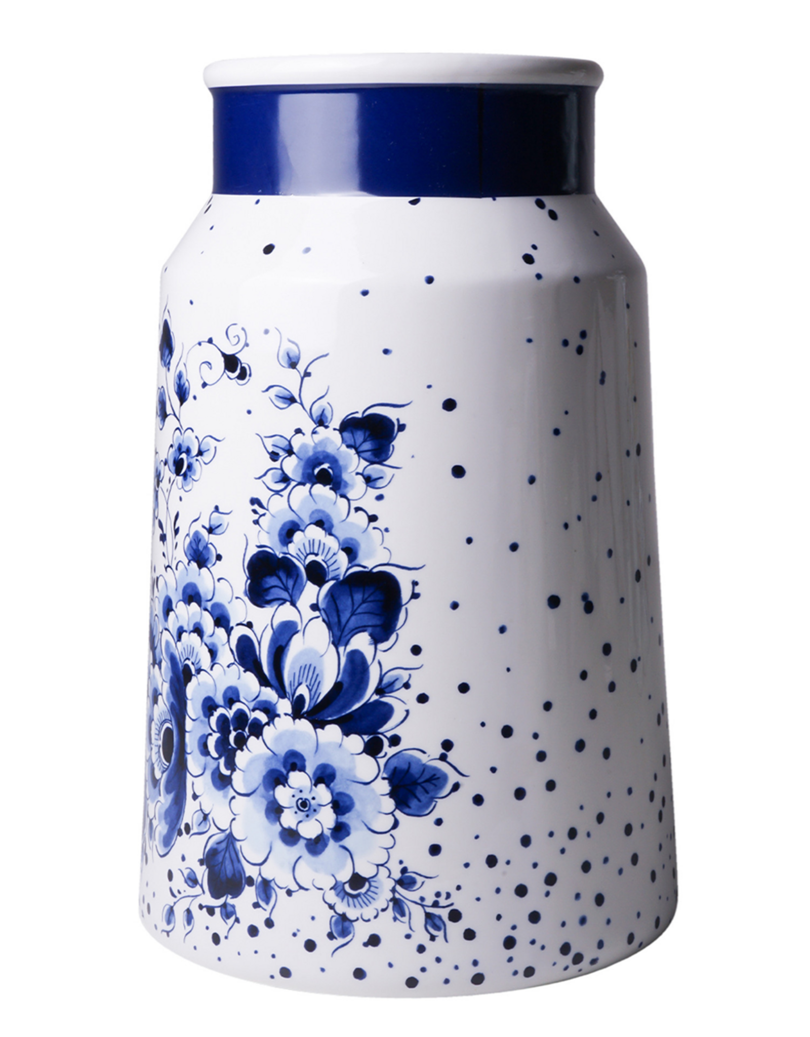 Heinen Delfts Blauw Melkbus Vaas Blauwe Stip 30cm - Heinen Delfts Blauw