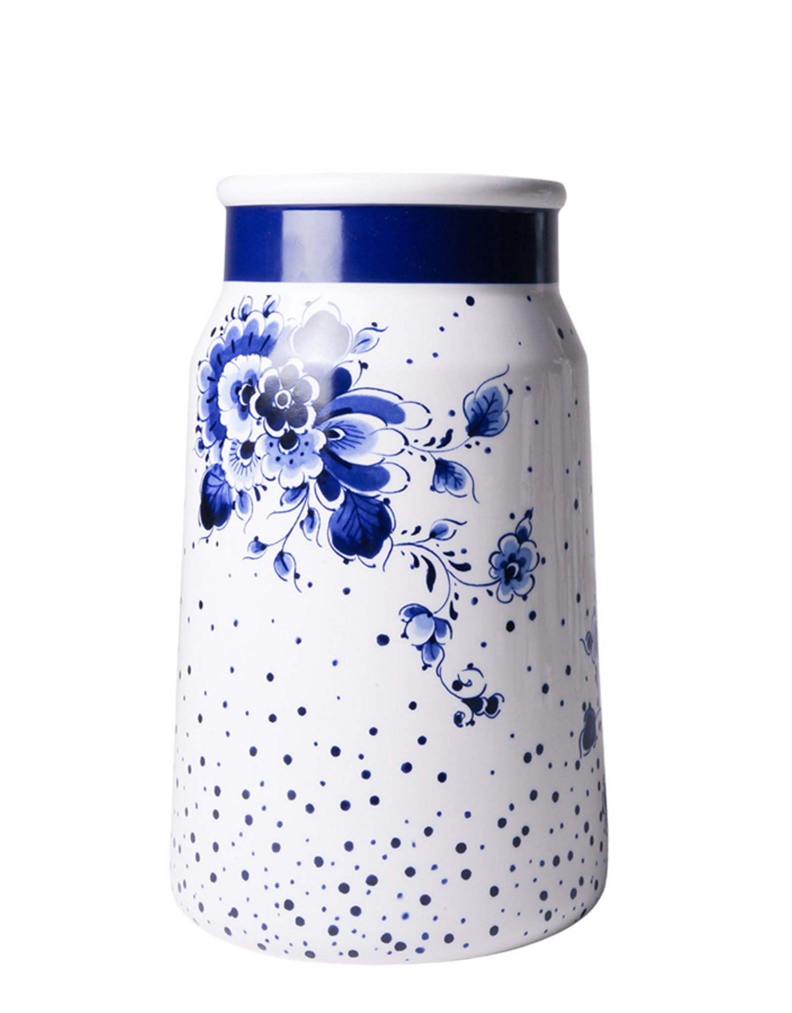 Heinen Delfts Blauw Melkbus Vaas Blauwe Stip 25,5cm - Heinen Delfts Blauw