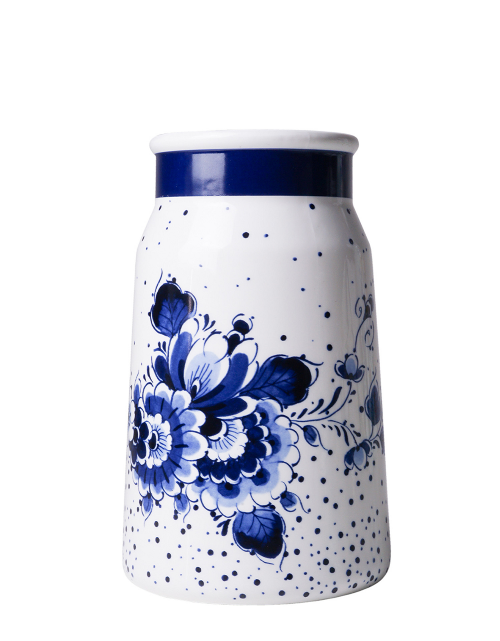 Heinen Delfts Blauw Melkbus Vaas Blauwe Stip 20,5cm - Heinen Delfts Blauw