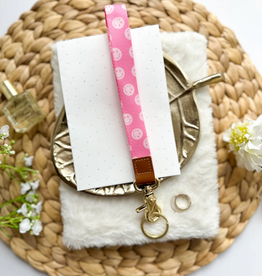 Keycord "Roze Smiley's" 22cm