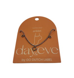 Day & Eve by Go Dutch Label Enkelbandje (A5343-1) zilver - Day & Eve by Go Dutch Label