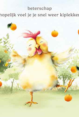 Beterschap Hopelijk voel je je snel weer kiplekker - Wenskaart Mooz