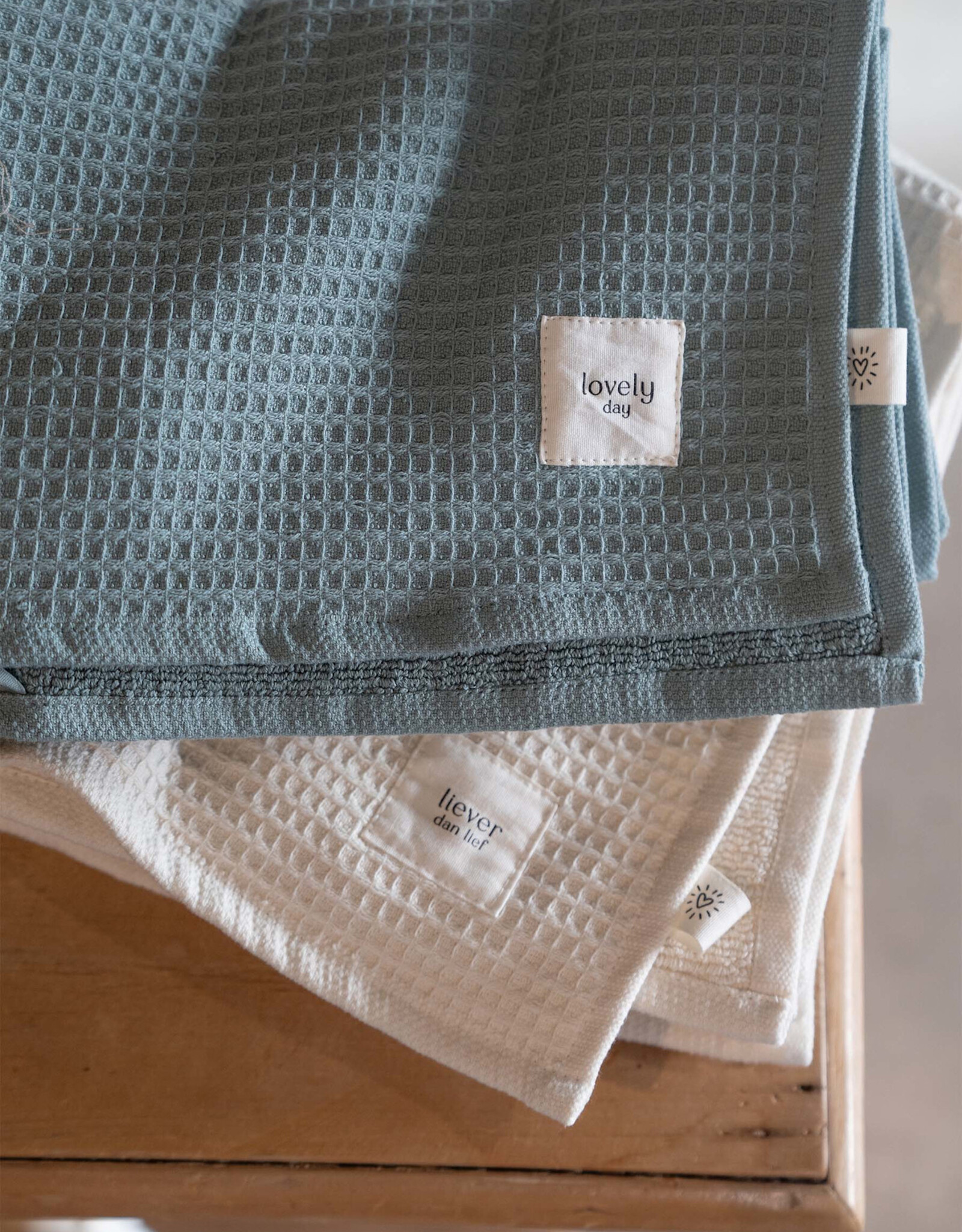 Zusss Gastendoekje Lovely day grijsblauw - Zusss