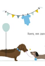 Hoera, een zoon! - Wenskaart Frits