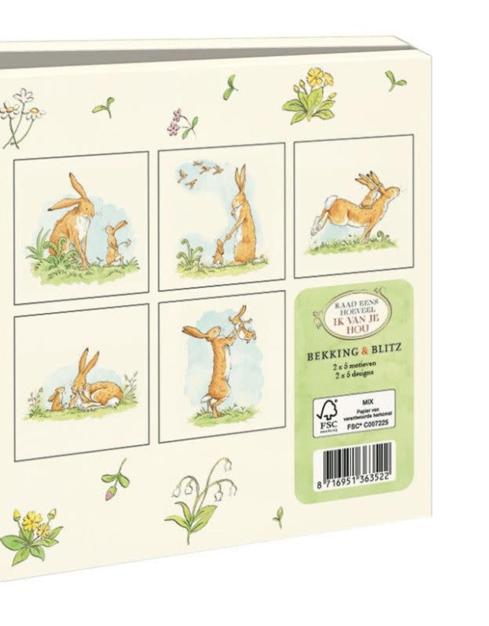 Kaartenmapje met env, vierkant: Guess How Much I Love You, Sam McBratney and Anita Jeram